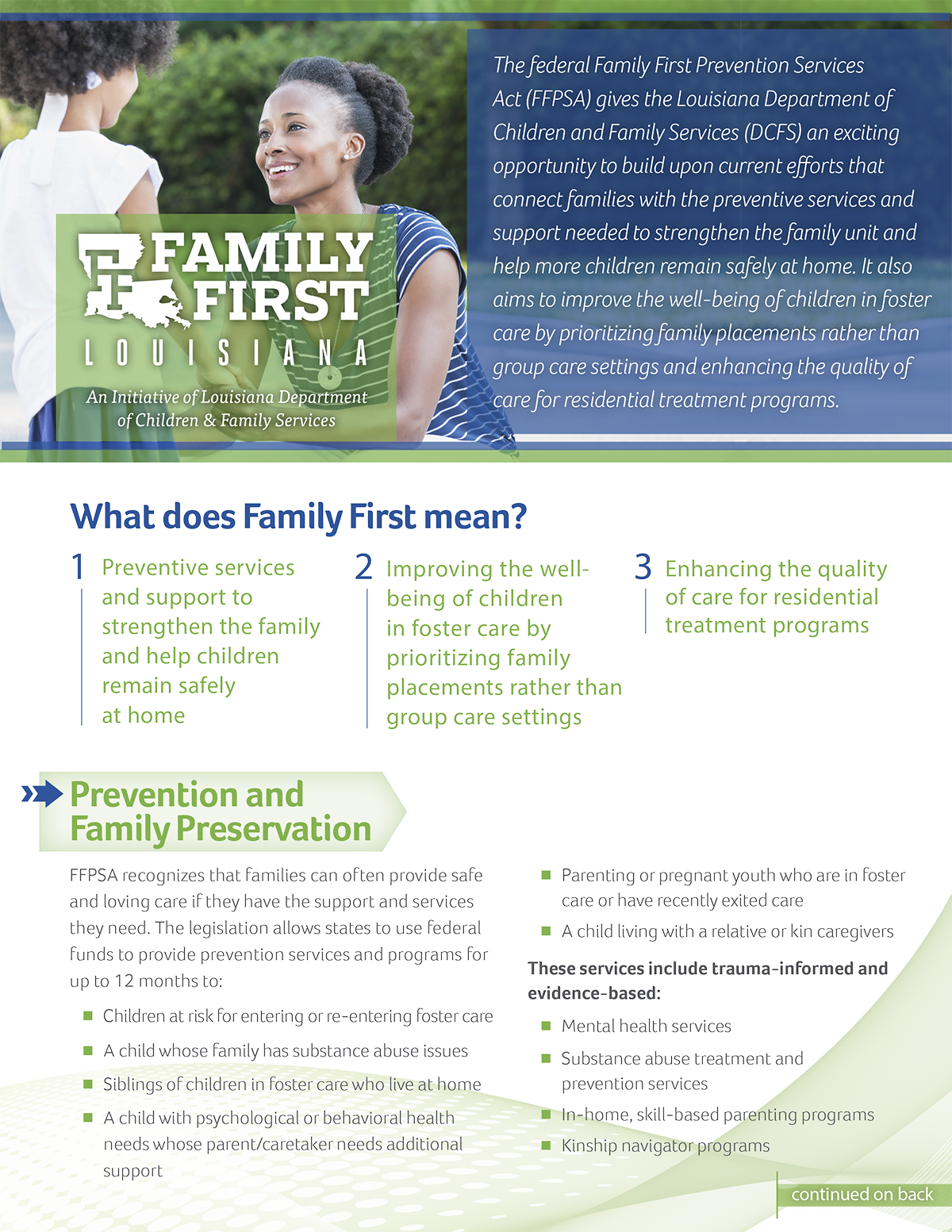 Family First Louisiana Flyer page 1